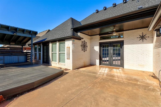 exterior space with french doors and a patio area