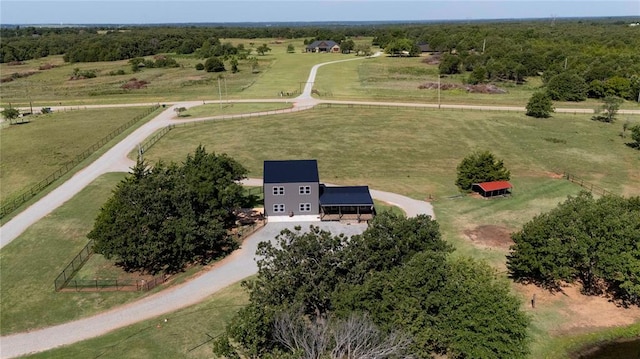 bird's eye view featuring a rural view