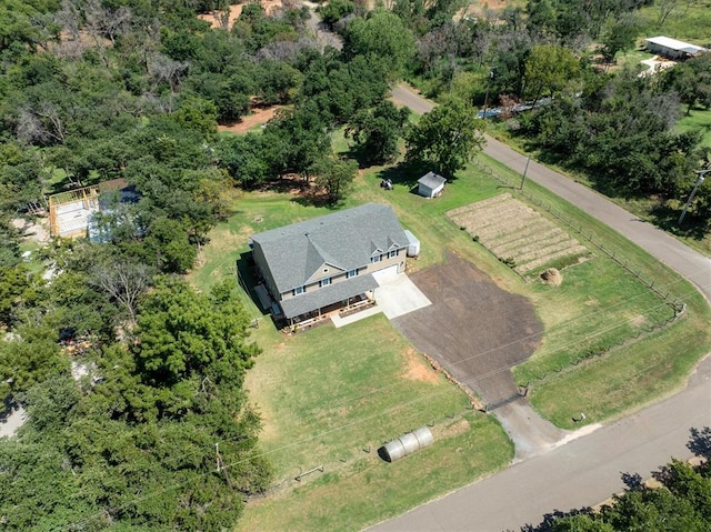 drone / aerial view featuring a rural view