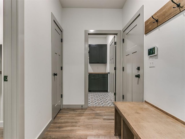 hall featuring light hardwood / wood-style flooring