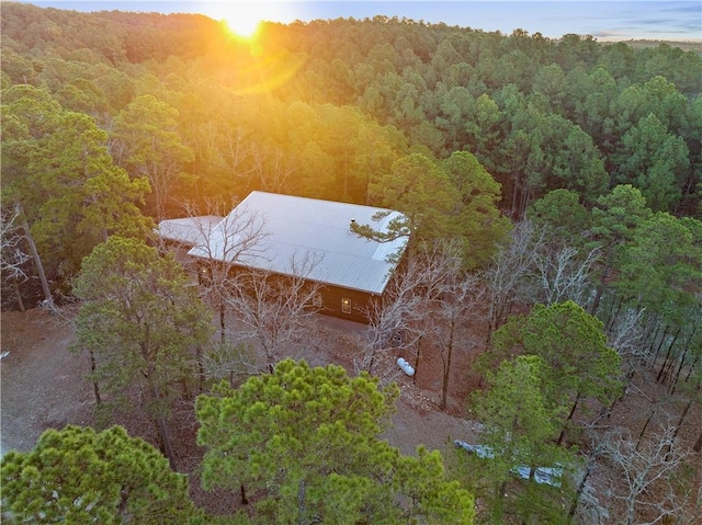 view of aerial view at dusk