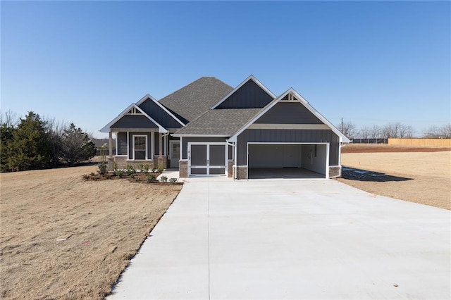 craftsman-style home with a garage