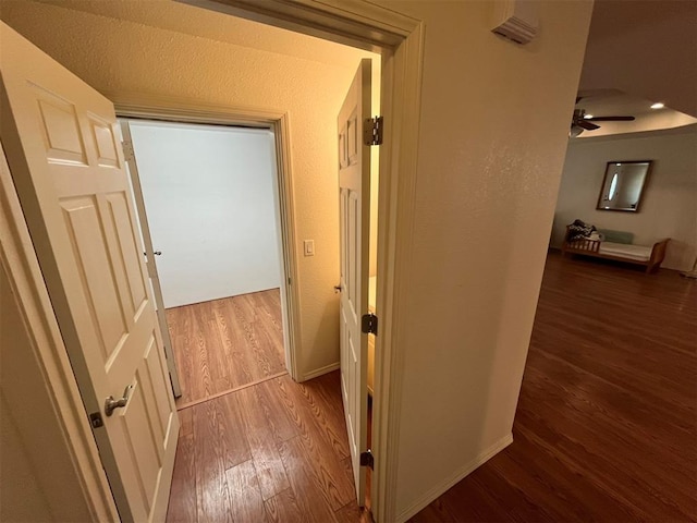 hall featuring wood-type flooring