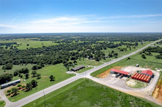 aerial view with a rural view