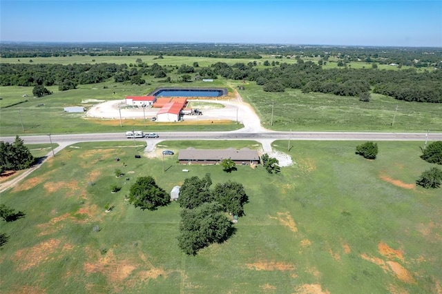 bird's eye view with a rural view