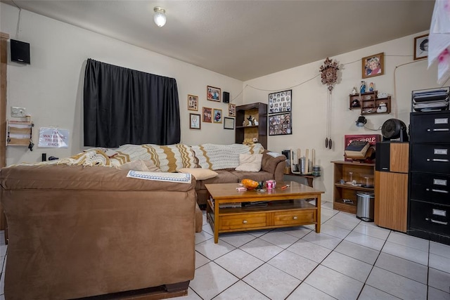 view of tiled living room