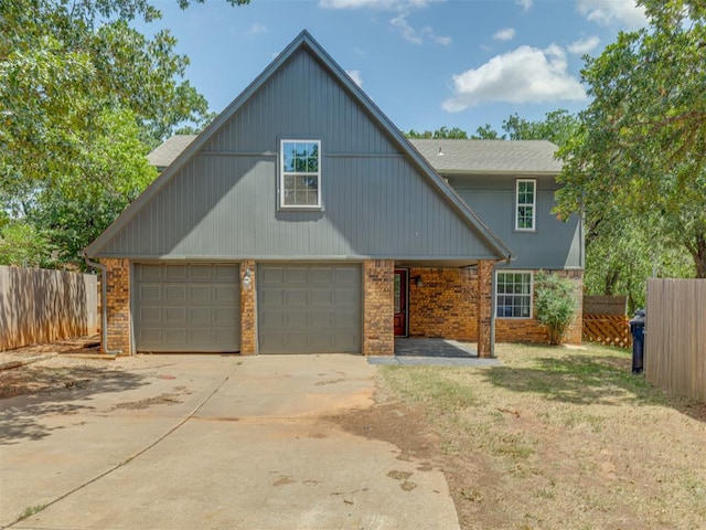 view of front of home with a garage