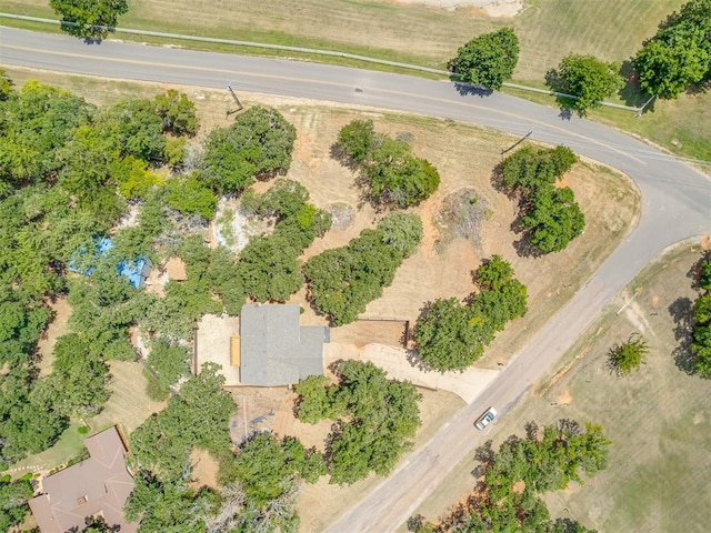 drone / aerial view with a rural view