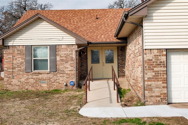 property entrance featuring a garage