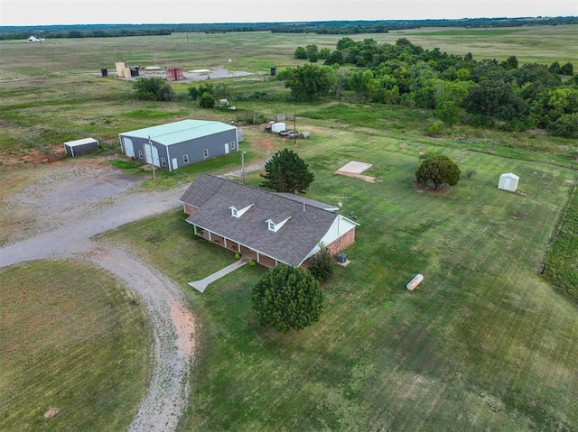 drone / aerial view featuring a rural view