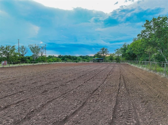 view of street with a rural view