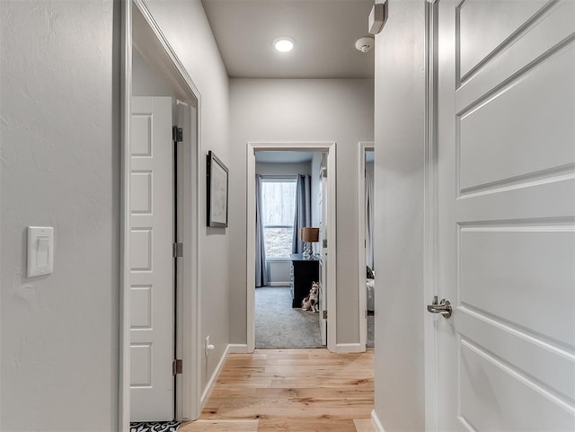 hall featuring light hardwood / wood-style floors