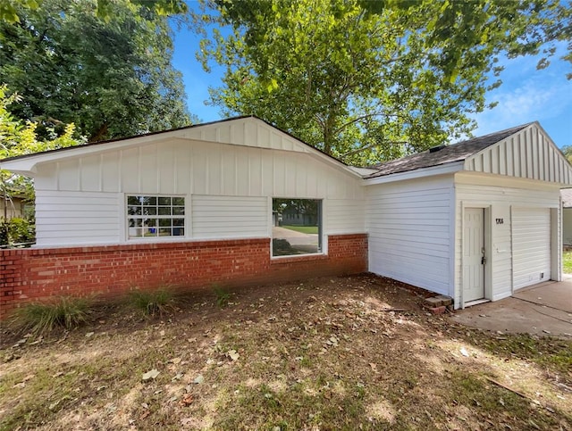 view of home's exterior featuring a garage