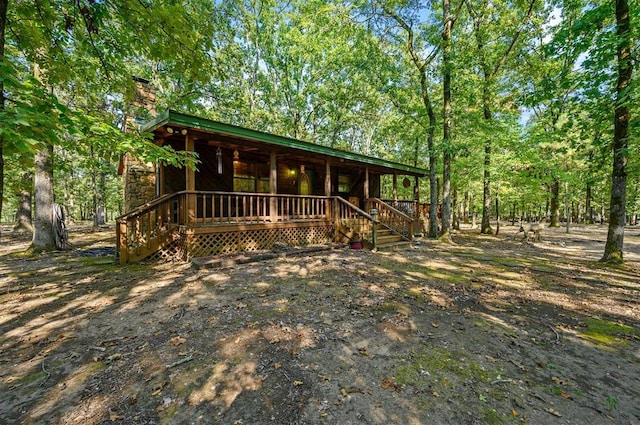 view of front of house featuring a deck