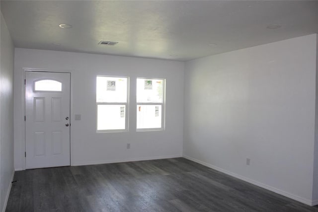 entrance foyer featuring dark hardwood / wood-style flooring