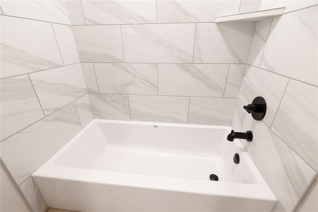 full bathroom with a tub to relax in and walk in shower