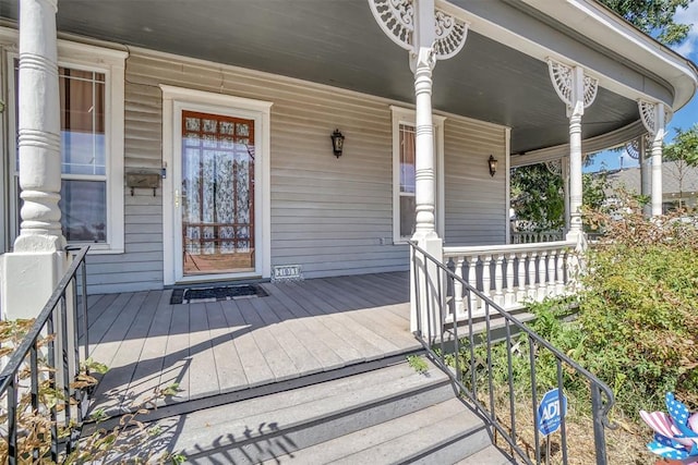 exterior space with covered porch