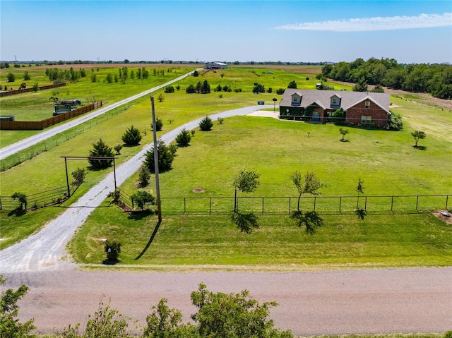 bird's eye view featuring a rural view