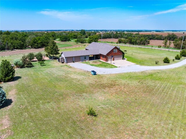 aerial view featuring a rural view