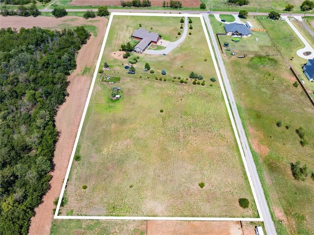 aerial view with a rural view