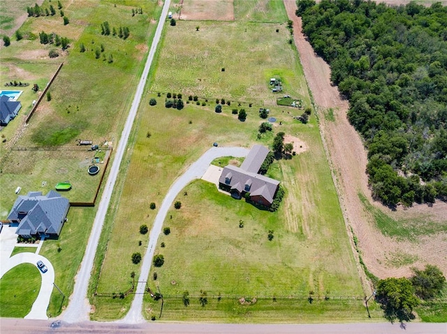 bird's eye view with a rural view