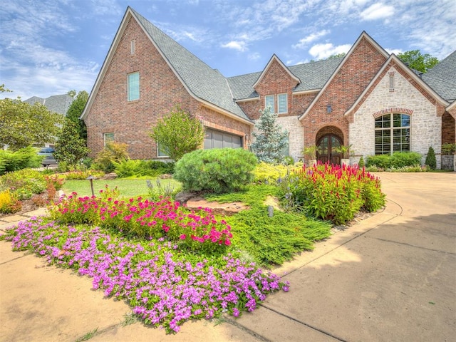 view of front facade featuring french doors