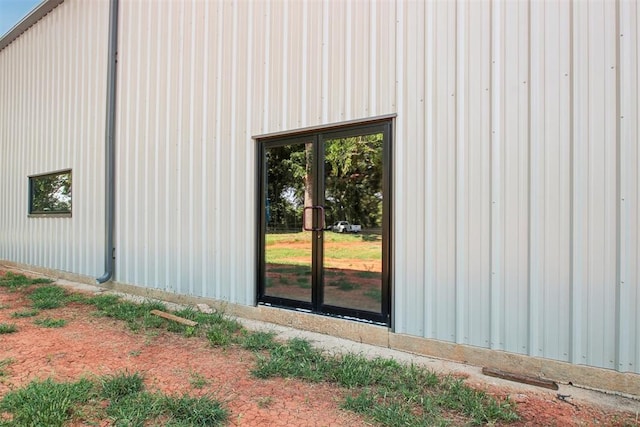 view of home's exterior with french doors