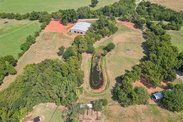 birds eye view of property featuring a rural view