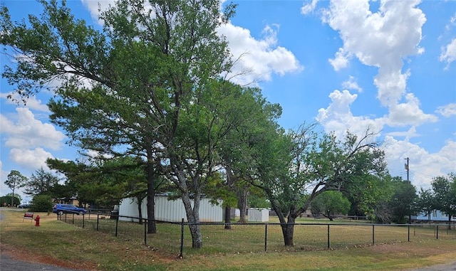 view of yard with a rural view