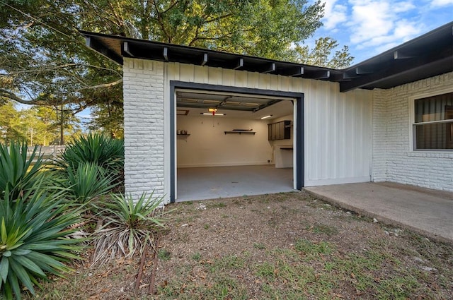 view of garage