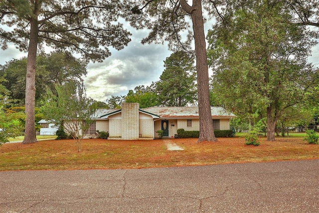 view of single story home