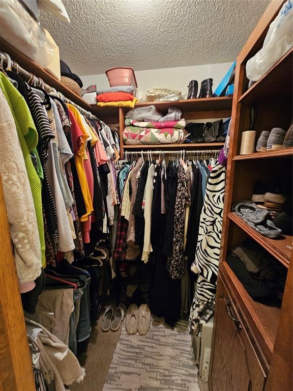 spacious closet with carpet flooring