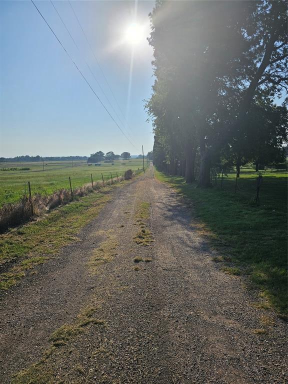 view of road with a rural view