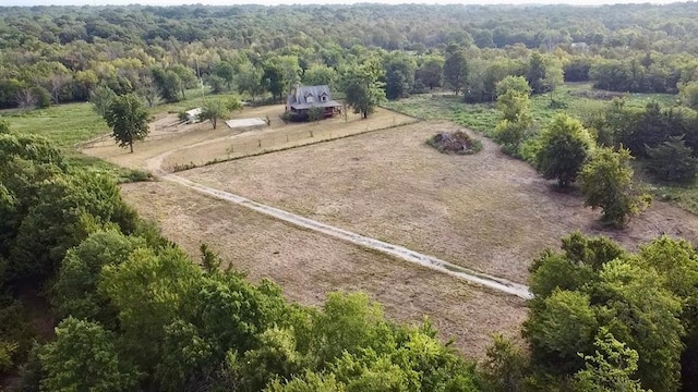 drone / aerial view featuring a rural view