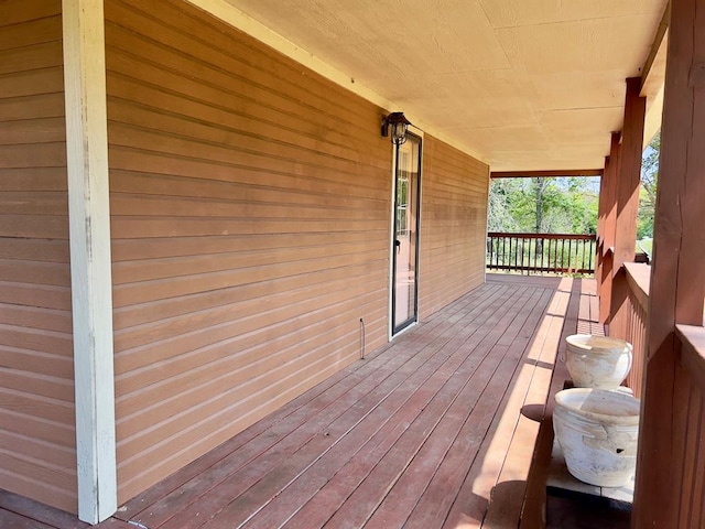 deck featuring a porch