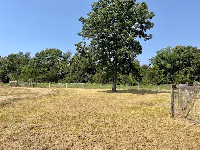 view of yard with a rural view