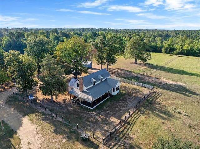 drone / aerial view with a rural view