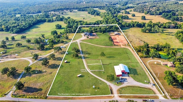 bird's eye view featuring a rural view