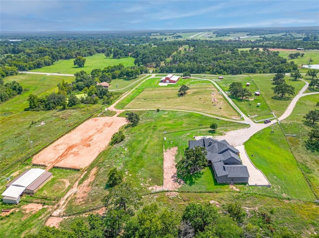 drone / aerial view featuring a rural view