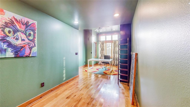 hall featuring wood-type flooring