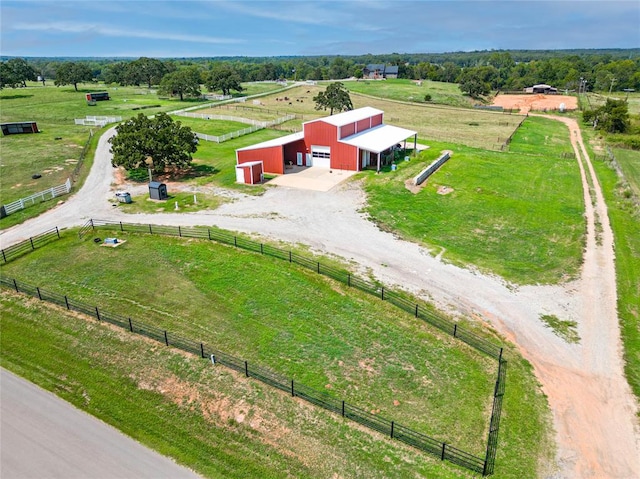 aerial view featuring a rural view