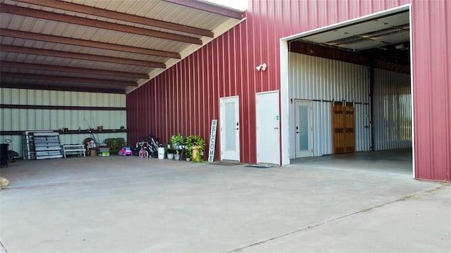 view of garage