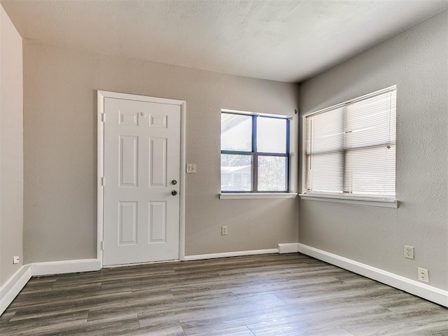 foyer entrance featuring hardwood / wood-style flooring