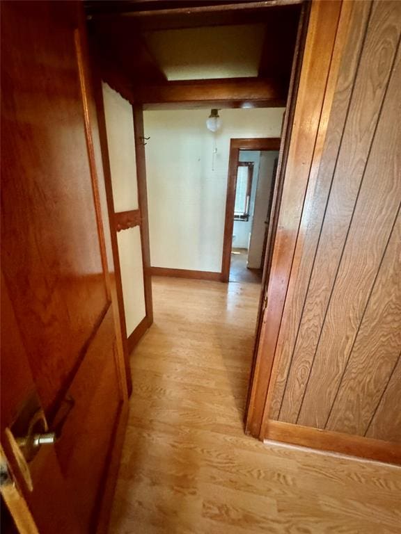 hallway featuring light wood-type flooring