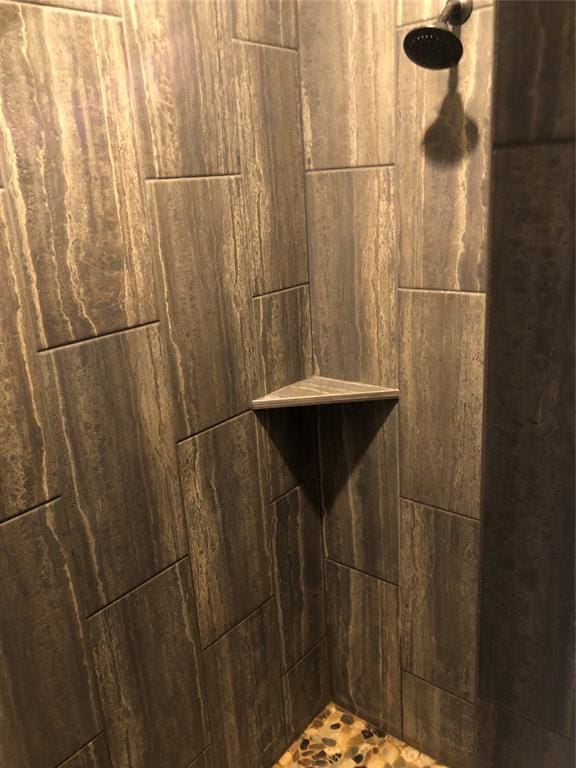 interior details with tiled shower