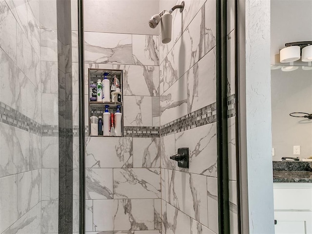 1301 Atalon Dr, Moore, OK 73160 - bathroom with a stall shower and vanity