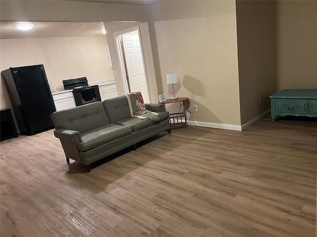 living room with light wood-type flooring