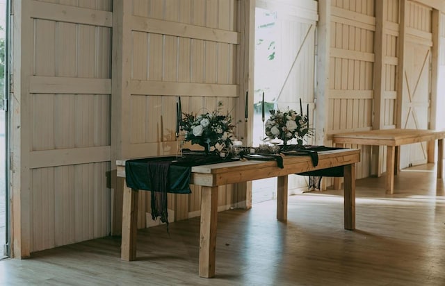 misc room with light hardwood / wood-style floors