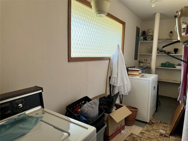 washroom featuring independent washer and dryer