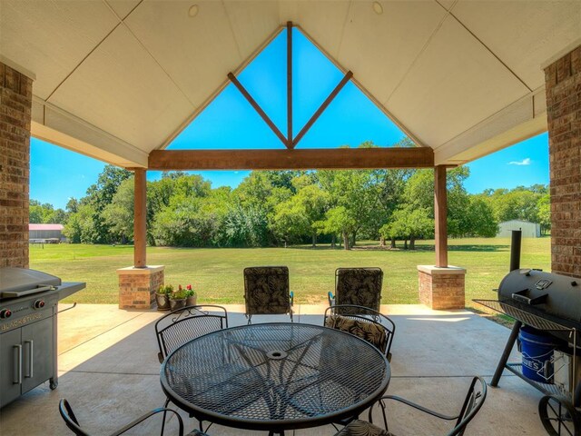 view of patio featuring grilling area